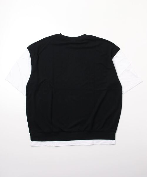 ARCADE(アーケード)の「フェイクレイヤード 重ね着風 半袖 Tシャツ / 吸水速乾ドライ素材(Tシャツ/カットソー・メンズ・グレー/ブラック/ネイビー・M/L)」の4枚目の写真