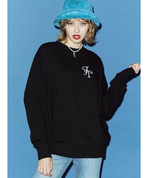 jouetie（ジュエティ）の「フラワーロゴルーズプルオーバー（スウェット・レディース・ブラック/グレー/ブルー・MEDIUM）」の6枚目の写真