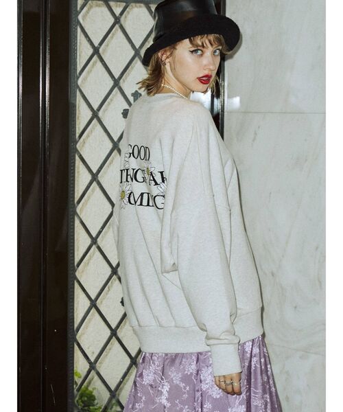 jouetie（ジュエティ）の「フラワーロゴルーズプルオーバー（スウェット・レディース・ブラック/グレー/ブルー・MEDIUM）」の13枚目の写真