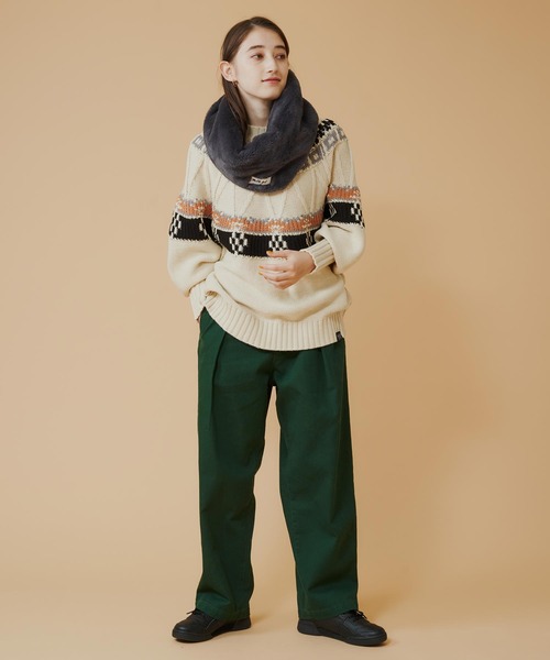 MILKFED.（ミルクフェド）の「LOGO FUR SNOOD（ネックウォーマー/スヌード・レディース・ライトブルー/ベージュ/チャコール・ONE SIZE）」の17枚目の写真