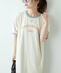 PUAL CE CIN | リンガー カレッジロゴ カットソーワンピース(ワンピース)