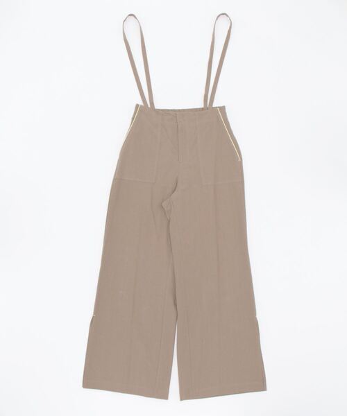 Q(キュー)の「サスペワイドパンツ(その他パンツ・レディース・グレイッシュベージュ/ブラック・MEDIUM)」の4枚目の写真