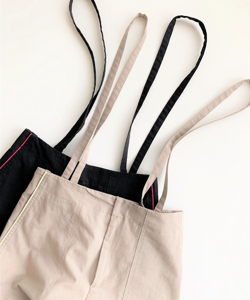 Q(キュー)の「サスペワイドパンツ(その他パンツ・レディース・グレイッシュベージュ/ブラック・MEDIUM)」の6枚目の写真