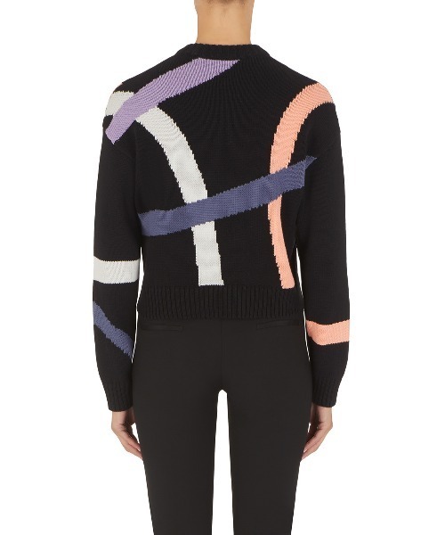 EMPORIO ARMANI(エンポリオアルマーニ)の「【エンポリオ アルマーニ】セーター コントラストインレイ(ニット/セーター・レディース・ブラック/ベージュ系その他2・SMALL/MEDIUM/X-SMALL)」の4枚目の写真