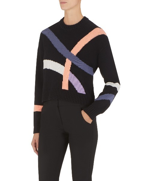 EMPORIO ARMANI(エンポリオアルマーニ)の「【エンポリオ アルマーニ】セーター コントラストインレイ(ニット/セーター・レディース・ブラック/ベージュ系その他2・SMALL/MEDIUM/X-SMALL)」の5枚目の写真
