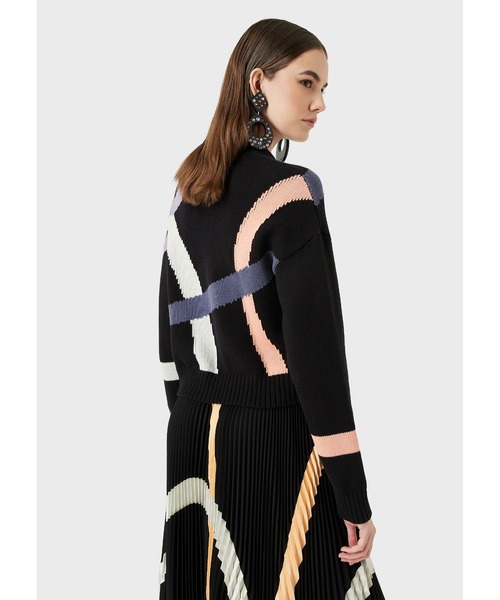 EMPORIO ARMANI(エンポリオアルマーニ)の「【エンポリオ アルマーニ】セーター コントラストインレイ(ニット/セーター・レディース・ブラック/ベージュ系その他2・SMALL/MEDIUM/X-SMALL)」の8枚目の写真