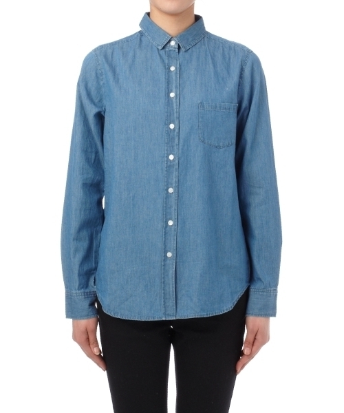 grove（グローブ）の「シンプルシャツ（シャツ/ブラウス・レディース・ブルー系1/ホワイト/イエロー/ブルー/ブラック・01/02/03）」の4枚目の写真