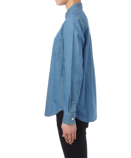 grove（グローブ）の「シンプルシャツ（シャツ/ブラウス・レディース・ブルー系1/ホワイト/イエロー/ブルー/ブラック・01/02/03）」の6枚目の写真