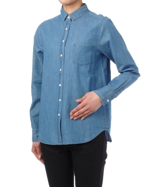 grove（グローブ）の「シンプルシャツ（シャツ/ブラウス・レディース・ブルー系1/ホワイト/イエロー/ブルー/ブラック・01/02/03）」の8枚目の写真