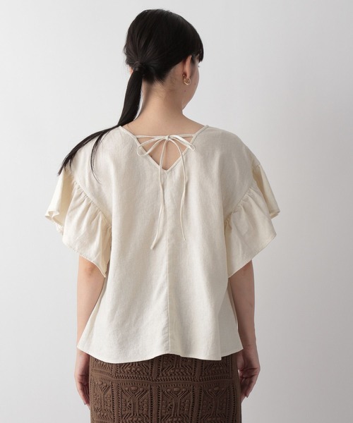 LOWRYS FARM（ローリーズファーム）の「アサレーヨンラッフルブラウス　344679（シャツ/ブラウス・レディース・ブラック/ブラウン/アイボリー/ボルドー・FREE）」の15枚目の写真