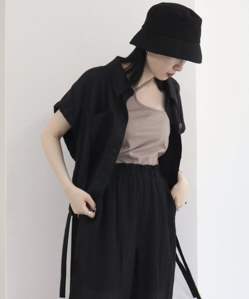 fredy repit（フレディレピ）の「レイヤードシャツベスト（ベスト・レディース・ブラック/チャコールグレー・38）」の6枚目の写真