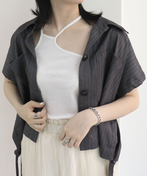 fredy repit（フレディレピ）の「レイヤードシャツベスト（ベスト・レディース・ブラック/チャコールグレー・38）」の15枚目の写真