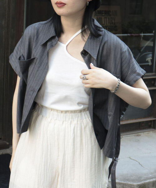 fredy repit（フレディレピ）の「レイヤードシャツベスト（ベスト・レディース・ブラック/チャコールグレー・38）」の19枚目の写真