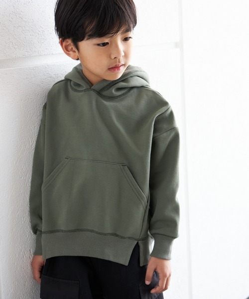 MAKE YOUR DAY(メイクユアデイ)の「ドロップショルダーポンチフーディ■80~140cm(スウェット・キッズ・ベージュ/カーキ/ブラック・140/130/80/120/110/100/90)」の22枚目の写真