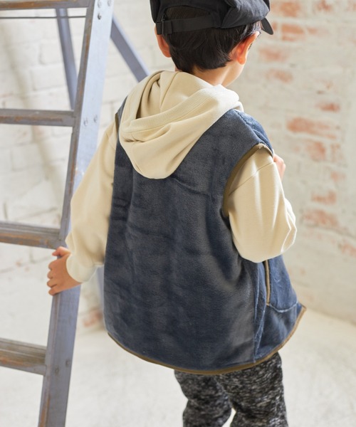 MAKE YOUR DAY(メイクユアデイ)の「ドロップショルダーポンチフーディ■80~140cm(スウェット・キッズ・ベージュ/カーキ/ブラック・140/130/80/120/110/100/90)」の13枚目の写真