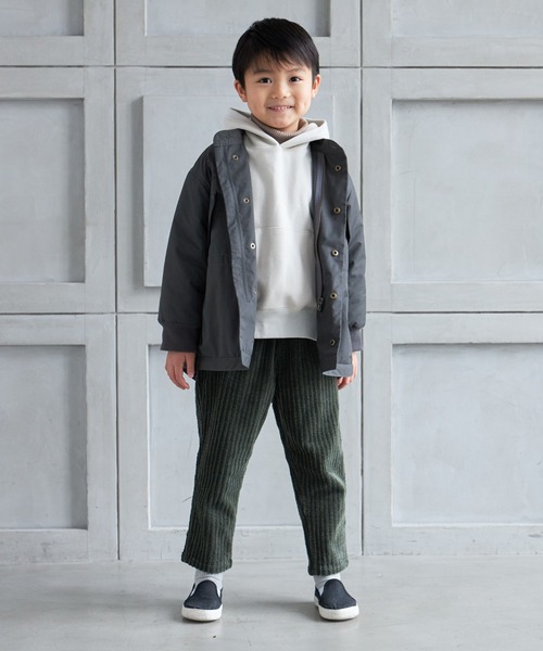 MAKE YOUR DAY(メイクユアデイ)の「ドロップショルダーポンチフーディ■80~140cm(スウェット・キッズ・ベージュ/カーキ/ブラック・140/130/80/120/110/100/90)」の15枚目の写真