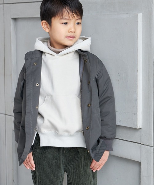 MAKE YOUR DAY(メイクユアデイ)の「ドロップショルダーポンチフーディ■80~140cm(スウェット・キッズ・ベージュ/カーキ/ブラック・140/130/80/120/110/100/90)」の16枚目の写真