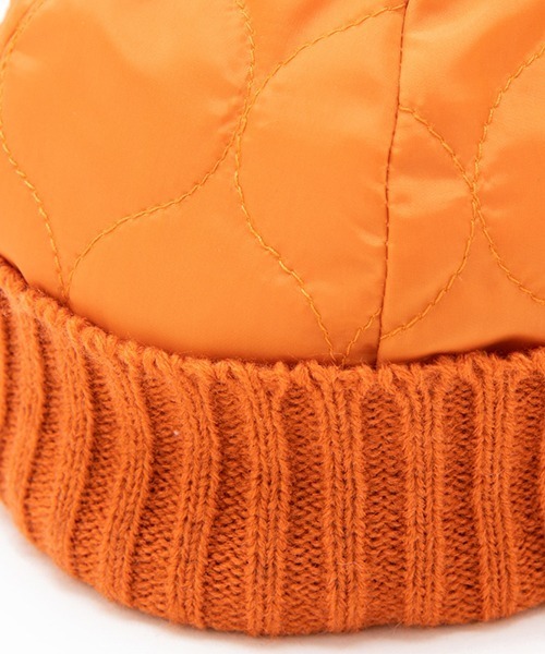 Casselini（キャセリーニ）の「Casselini(キャセリーニ)kidsキルティングリボンワッチ（ニットキャップ/ビーニー・キッズ・ブラック/オレンジ・FREE）」の5枚目の写真