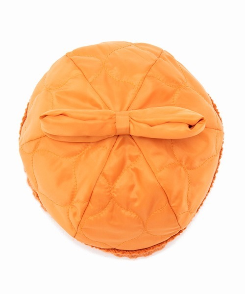 Casselini（キャセリーニ）の「Casselini(キャセリーニ)kidsキルティングリボンワッチ（ニットキャップ/ビーニー・キッズ・ブラック/オレンジ・FREE）」の3枚目の写真