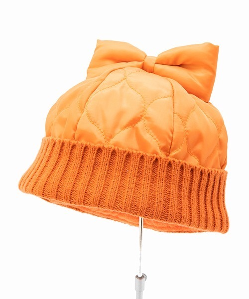 Casselini（キャセリーニ）の「Casselini(キャセリーニ)kidsキルティングリボンワッチ（ニットキャップ/ビーニー・キッズ・ブラック/オレンジ・FREE）」の8枚目の写真
