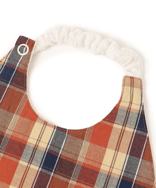 SHIPS（シップス）の「SHIPS KIDS:チェック リバーシブル スタイ（スタイ/よだれかけ・キッズ・ネイビー/オレンジ・ONE SIZE）」の3枚目の写真