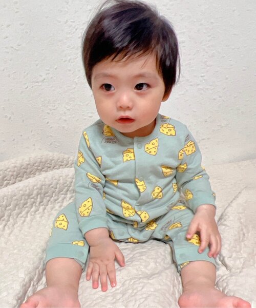 BREEZE(ブリーズ)の「総柄カバーオール マイファーストブリーズ (ロンパース・キッズ・ブラウン/マスタード/チャコール/サーモンピンク/オレンジ/ベージュ/その他3/ブルー/サックスブルー/ミント・70/60/80)」の5枚目の写真