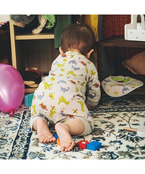 BREEZE(ブリーズ)の「総柄カバーオール マイファーストブリーズ (ロンパース・キッズ・ブラウン/マスタード/チャコール/サーモンピンク/オレンジ/ベージュ/その他3/ブルー/サックスブルー/ミント・70/60/80)」の12枚目の写真