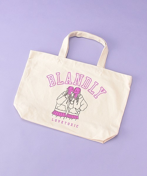 LOVETOXIC（ラブトキシック）の「イラストヨコトートバッグ（バックパック/リュック・キッズ・ピンク/グリーン/サックスブルー/ラベンダー・FREE）」の4枚目の写真