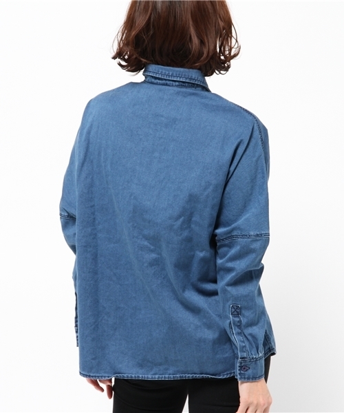 DouDou（ドゥドゥ）の「【DouDou】デニムシャツ（シャツ/ブラウス・レディース・インディゴブルー・FREE）」の4枚目の写真