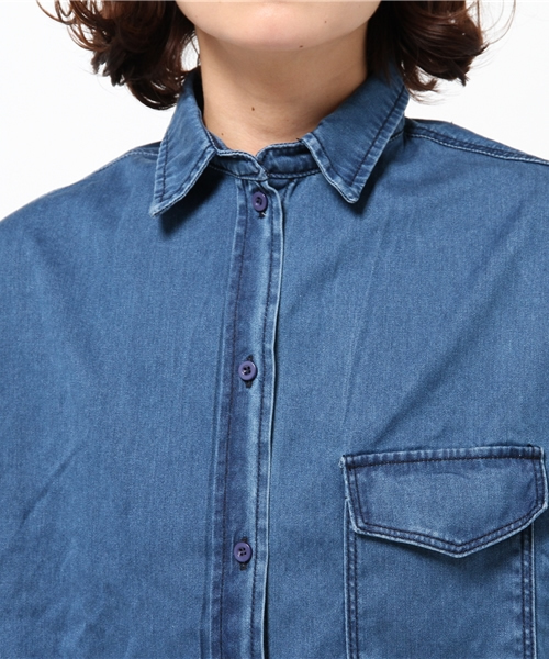 DouDou（ドゥドゥ）の「【DouDou】デニムシャツ（シャツ/ブラウス・レディース・インディゴブルー・FREE）」の5枚目の写真