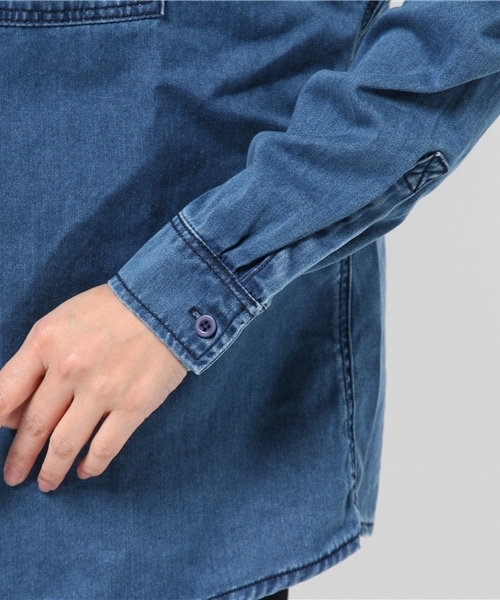 DouDou（ドゥドゥ）の「【DouDou】デニムシャツ（シャツ/ブラウス・レディース・インディゴブルー・FREE）」の6枚目の写真