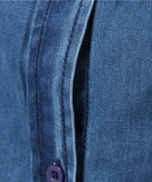 DouDou（ドゥドゥ）の「【DouDou】デニムシャツ（シャツ/ブラウス・レディース・インディゴブルー・FREE）」の9枚目の写真