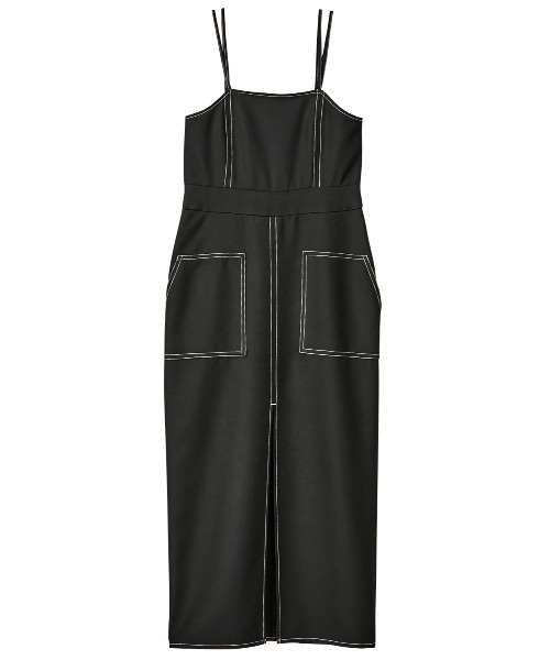 GeeRA(ジーラ)の「配色ステッチキャミワンピース(ワンピース・レディース・ブラック/ベージュ・MEDIUM/SMALL)」の3枚目の写真