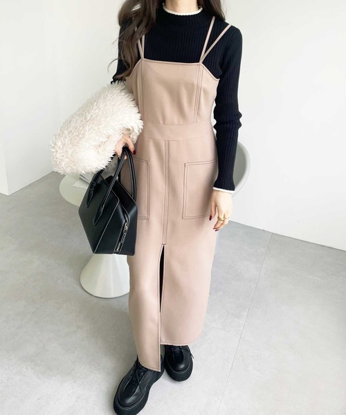 GeeRA(ジーラ)の「配色ステッチキャミワンピース(ワンピース・レディース・ブラック/ベージュ・MEDIUM/SMALL)」の15枚目の写真