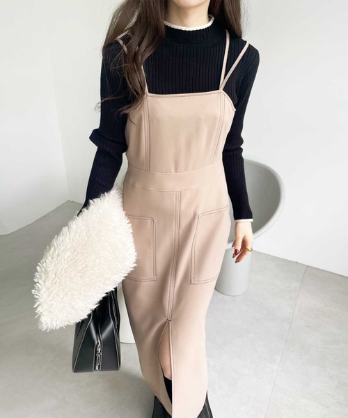 GeeRA(ジーラ)の「配色ステッチキャミワンピース(ワンピース・レディース・ブラック/ベージュ・MEDIUM/SMALL)」の16枚目の写真