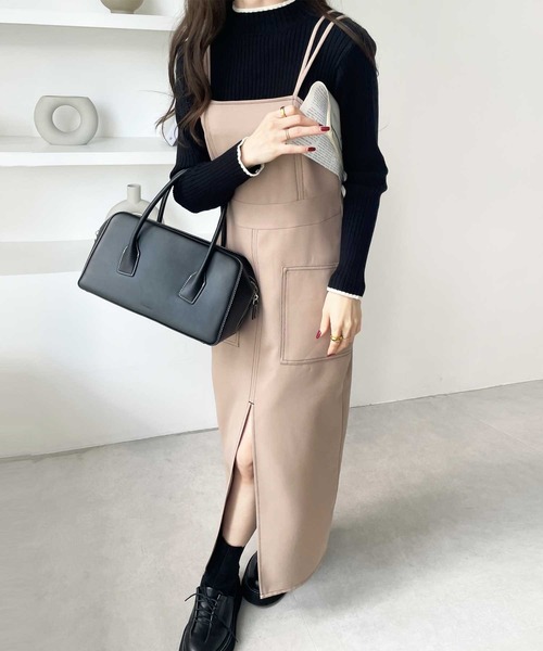 GeeRA(ジーラ)の「配色ステッチキャミワンピース(ワンピース・レディース・ブラック/ベージュ・MEDIUM/SMALL)」の14枚目の写真