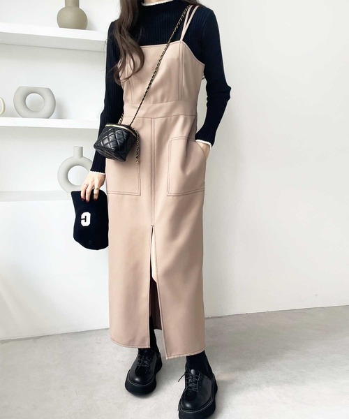 GeeRA(ジーラ)の「配色ステッチキャミワンピース(ワンピース・レディース・ブラック/ベージュ・MEDIUM/SMALL)」の12枚目の写真