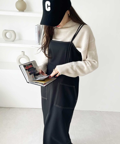 GeeRA(ジーラ)の「配色ステッチキャミワンピース(ワンピース・レディース・ブラック/ベージュ・MEDIUM/SMALL)」の10枚目の写真