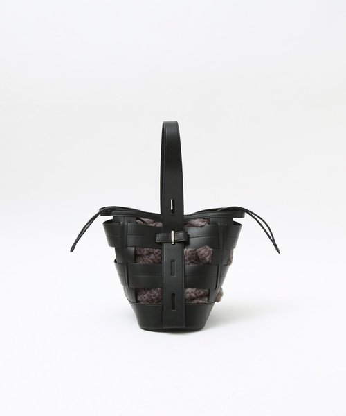 LOWELL things（ロウェル　シングス）の「Lattice/2WAYメッシュAWファーBAG（ハンドバッグ・レディース・ダークブラウン/スミクロ/ライトベージュ・フリー）」の7枚目の写真