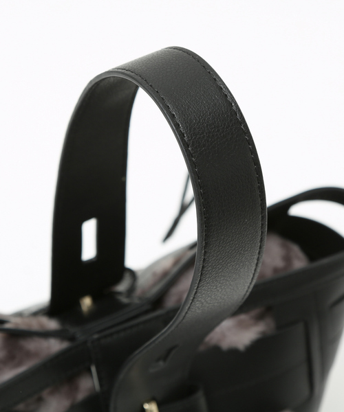 LOWELL things（ロウェル　シングス）の「Lattice/2WAYメッシュAWファーBAG（ハンドバッグ・レディース・ダークブラウン/スミクロ/ライトベージュ・フリー）」の16枚目の写真