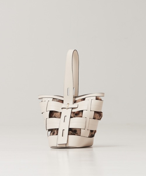 LOWELL things（ロウェル　シングス）の「Lattice/2WAYメッシュAWファーBAG（ハンドバッグ・レディース・ダークブラウン/スミクロ/ライトベージュ・フリー）」の3枚目の写真