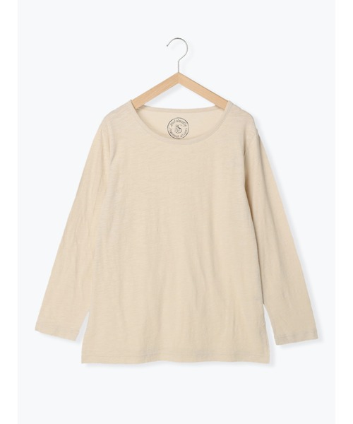 Samansa Mos2（サマンサ モスモス）の「スラブ天竺長袖カットソー（Tシャツ/カットソー・レディース・ブラック/ベージュ/チャコール/オフホワイト・ﾌﾘ-）」の4枚目の写真