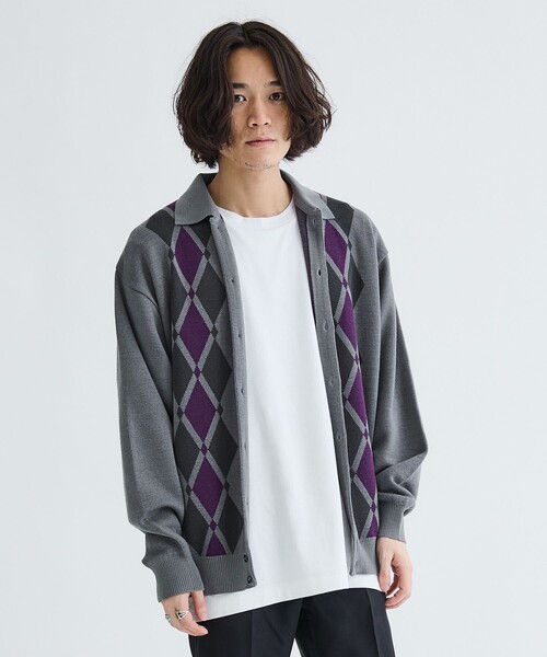 ARGYLE ITALIAN KNIT CARDIGAN