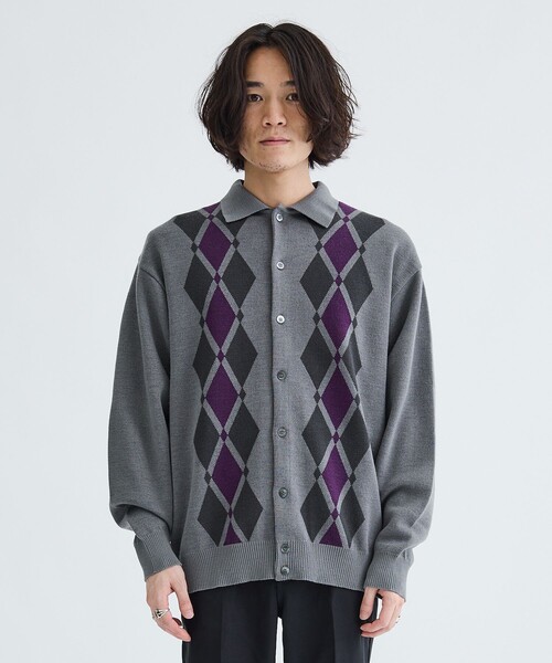 ARGYLE ITALIAN KNIT CARDIGAN