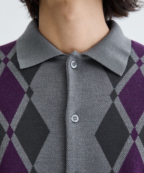 ARGYLE ITALIAN KNIT CARDIGAN