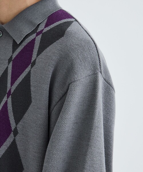 ARGYLE ITALIAN KNIT CARDIGAN