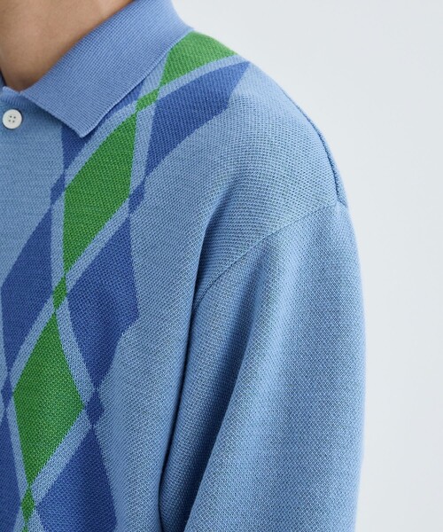 ARGYLE ITALIAN KNIT CARDIGAN