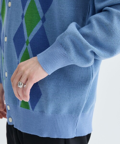 ARGYLE ITALIAN KNIT CARDIGAN