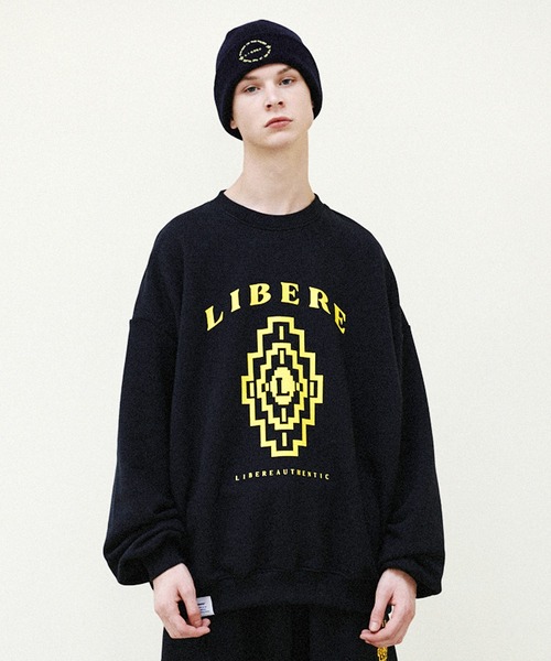 LIBERE（リベーレ）の「LIBERE リベーレ / CHIMAYO SWEATSHIRT チマヨプリントビッグシルエットスウェットシャツ トレーナー / 225224-225225-225226（スウェット・メンズ・ネイビー/カーキ/ライトグレー・LARGE/MEDIUM/SMALL）」の3枚目の写真