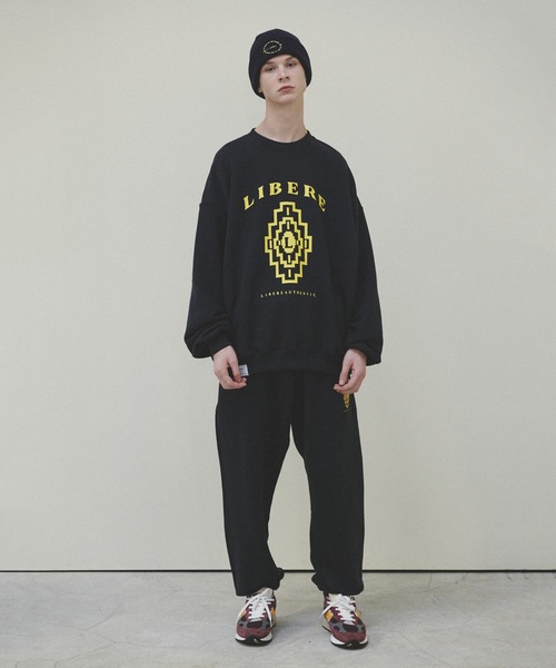 LIBERE（リベーレ）の「LIBERE リベーレ / CHIMAYO SWEATSHIRT チマヨプリントビッグシルエットスウェットシャツ トレーナー / 225224-225225-225226（スウェット・メンズ・ネイビー/カーキ/ライトグレー・LARGE/MEDIUM/SMALL）」の4枚目の写真